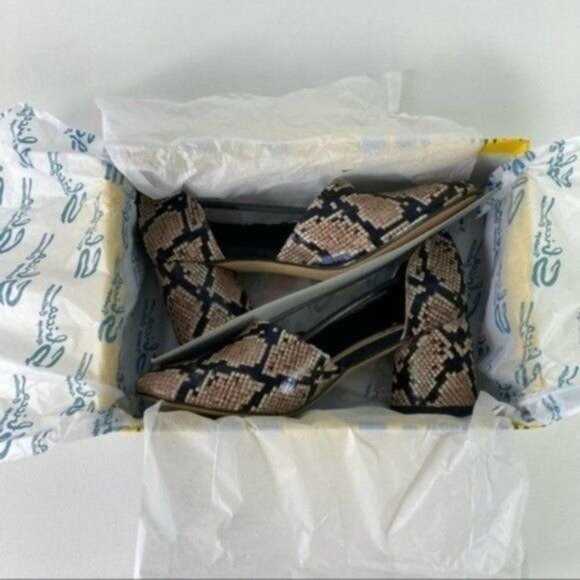 NEW Sbicca Volin Snake Print Leather D'orsay Heels 7.5 - Picture 7 of 9